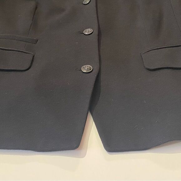 Banana Repuiblic Band-Collar Blazer Button Front Black Preppy Women's - Picture 8 of 14